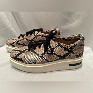 Linea Paolo Kirby Snakeskin Sneakers with Chunky Sole Size 9 1/2M